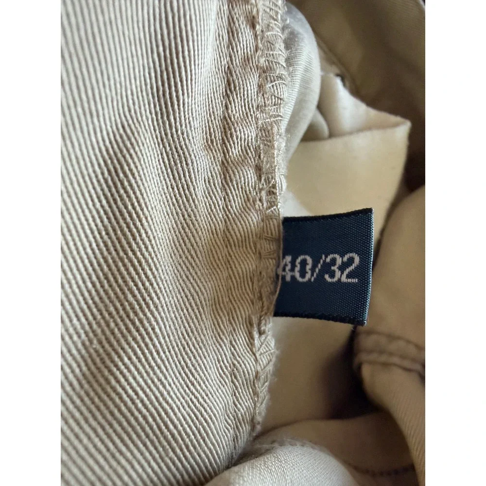 Polo Ralph Lauren Mens Khaki Chino Pants 40x32 Cotton Twill Straight Leg Tan